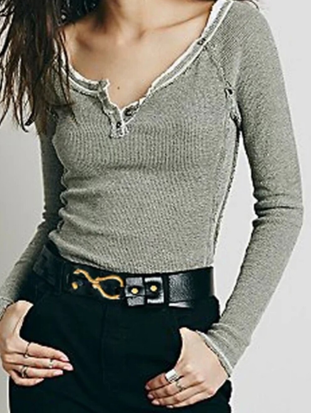 Y2k Free People Rag Tag Henley